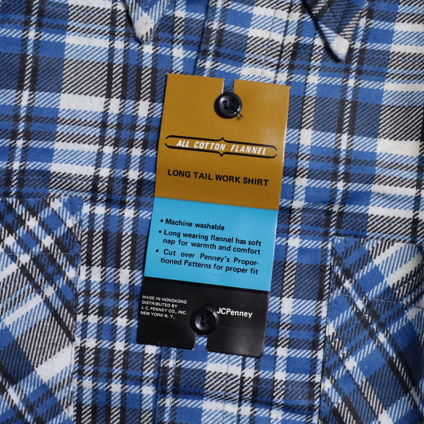 DEAD STOCK JCPENNEY PRINT FLANNEL SHIRT (LARGE 16-16 1/2)