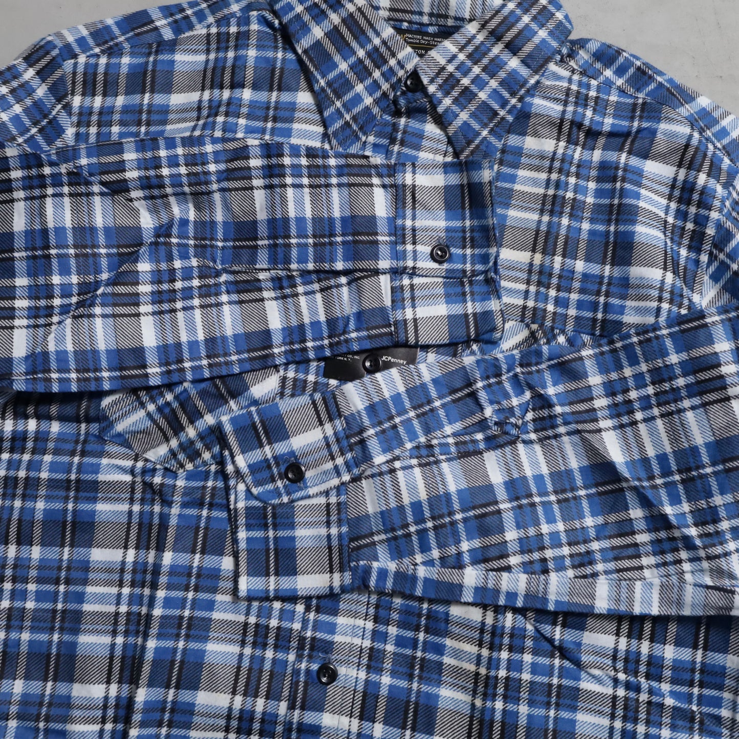 DEAD STOCK JCPENNEY PRINT FLANNEL SHIRT (LARGE 16-16 1/2)