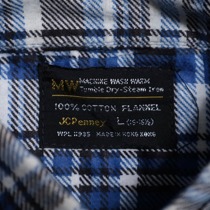 DEAD STOCK JCPENNEY PRINT FLANNEL SHIRT (LARGE 16-16 1/2)