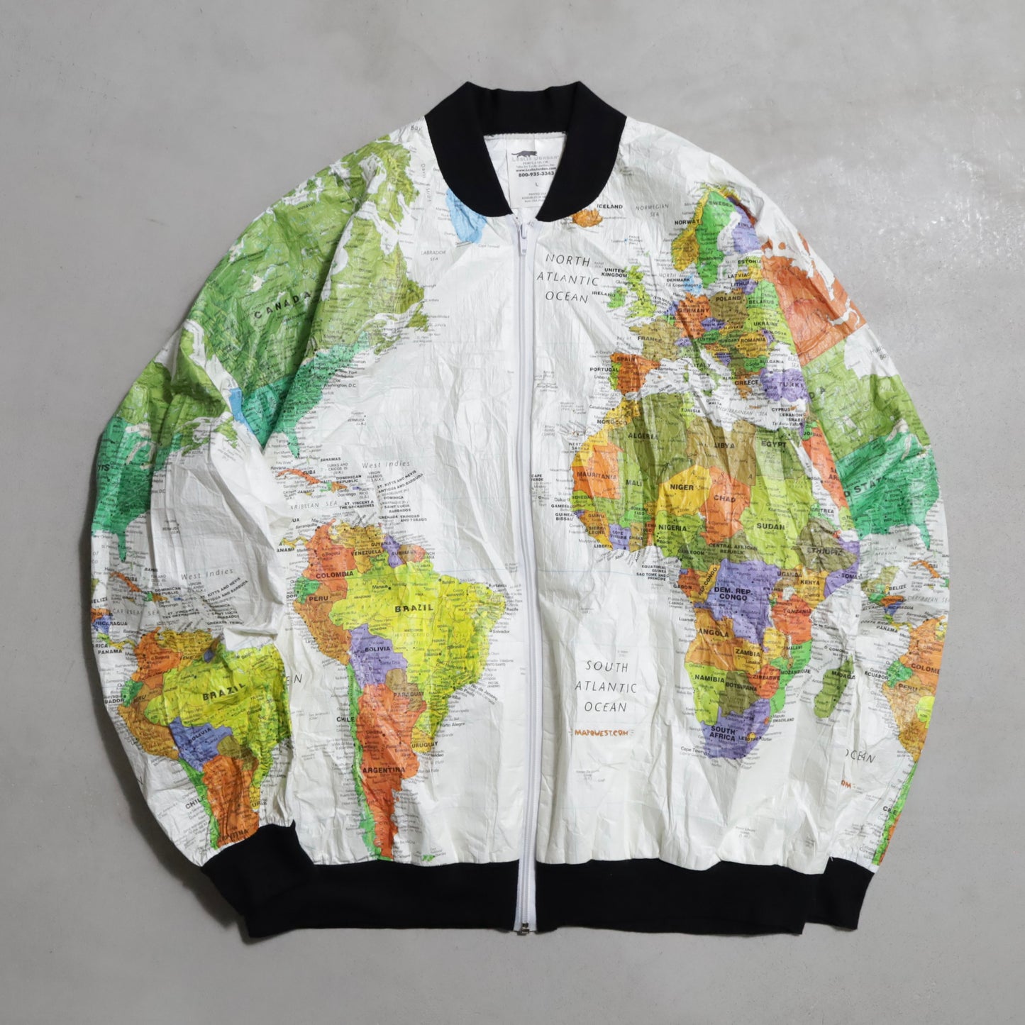 LESLIE JORDAN WORLD MAP PAPER JACKET (LARGE/VERY GOOD CONDITION)