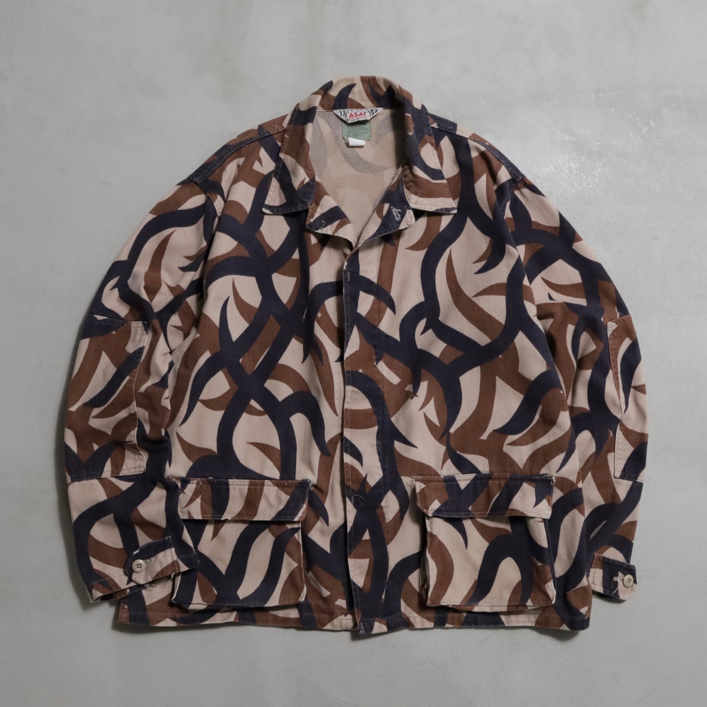 ASAT TRIBAL PATTERN CAMO 2-POCKET JACKET (LARGE-LONG/GOOD CONDITION)