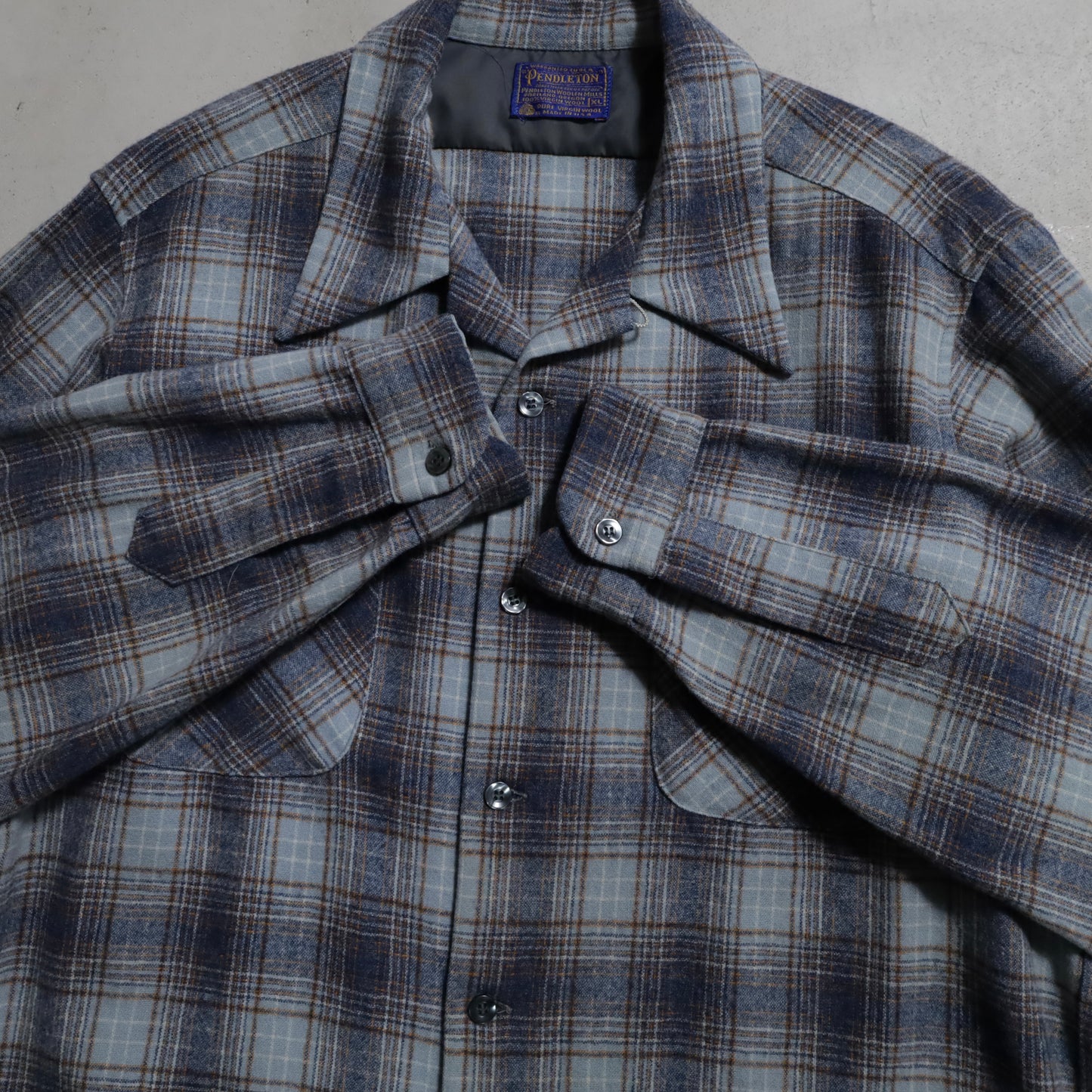 PENDLETON SHADOW PLAID WOOL BOX SHIRT (XLARGE/VERY GOOD CONDITION)