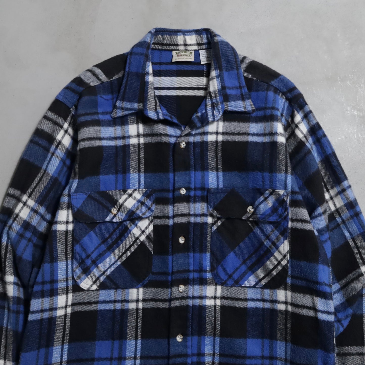 FIVEBROTHER PLAID HEAVY FLANNEL SHIRT (LARGE/VERY GOOD CONDITION)