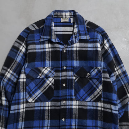 FIVEBROTHER PLAID HEAVY FLANNEL SHIRT (LARGE/VERY GOOD CONDITION)