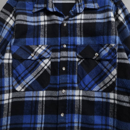 FIVEBROTHER PLAID HEAVY FLANNEL SHIRT (LARGE/VERY GOOD CONDITION)