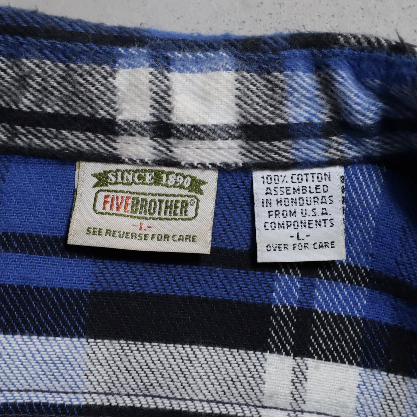 FIVEBROTHER PLAID HEAVY FLANNEL SHIRT (LARGE/VERY GOOD CONDITION)