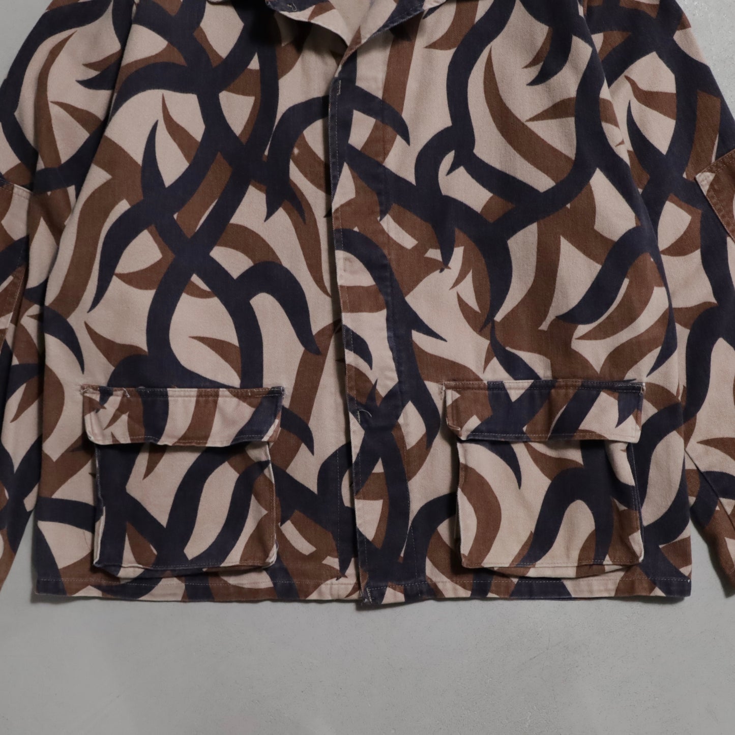 ASAT TRIBAL PATTERN CAMO 2-POCKET JACKET (LARGE-LONG/GOOD CONDITION)