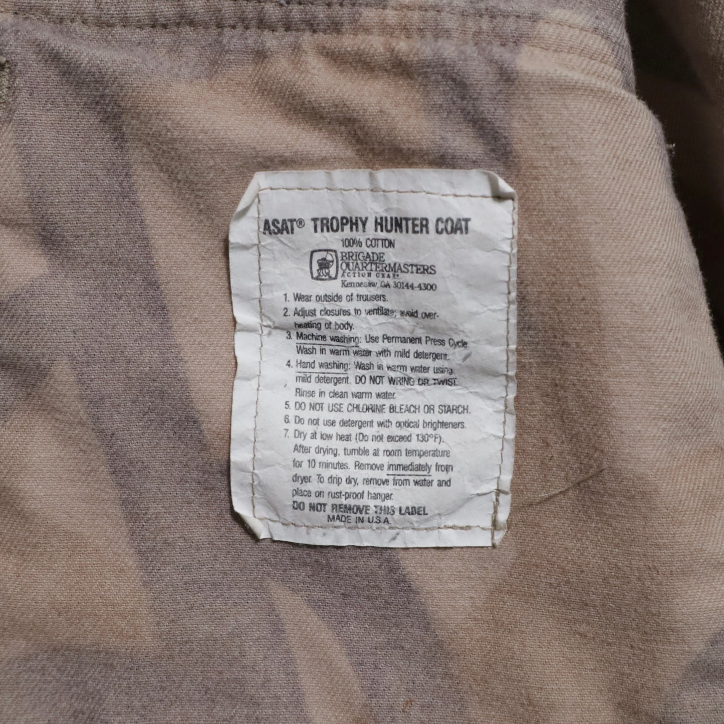 ASAT TRIBAL PATTERN CAMO 2-POCKET JACKET (LARGE-LONG/GOOD CONDITION)