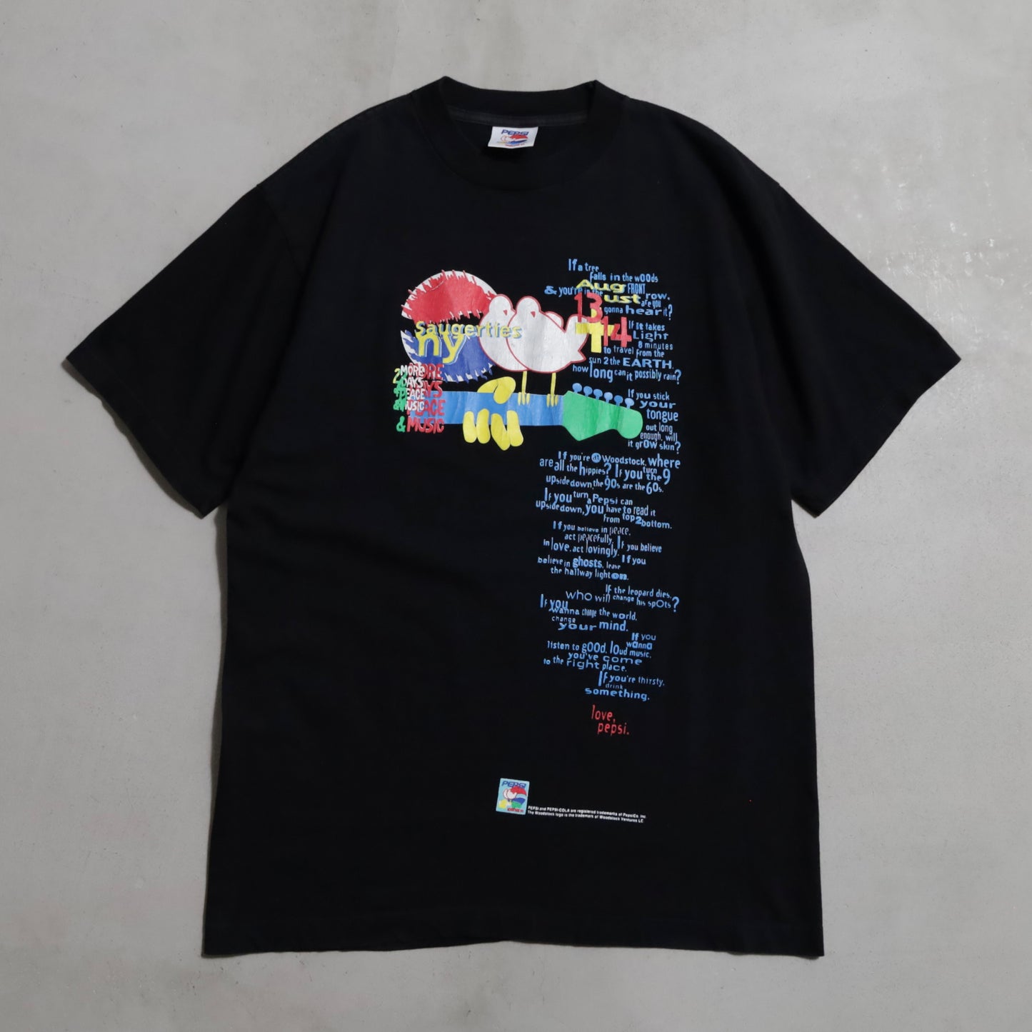 WOODSTOCK '94 MUSIC T-SHIRT (25TH ANNIVERSARY/LARGE/GOOD CONDITION)