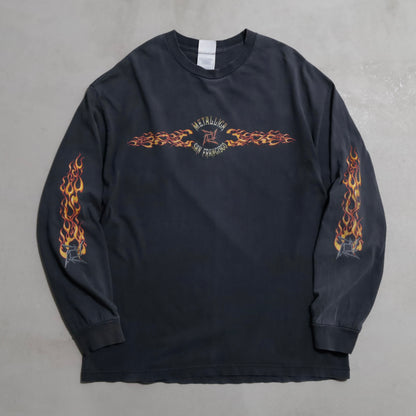 METALLICA "SAN FRANCISCO" MUSIC L/S T-SHIRT (FLAME PATTERN/XLARGE/GOOD CONDITION)