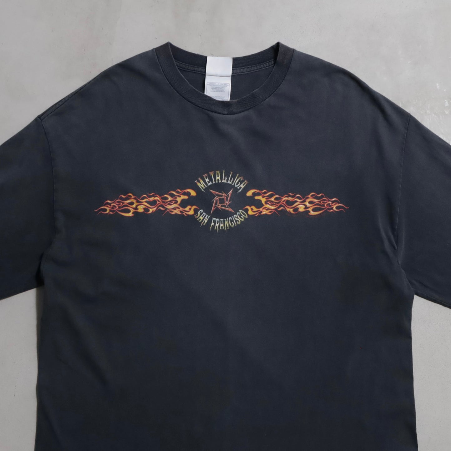 METALLICA "SAN FRANCISCO" MUSIC L/S T-SHIRT (FLAME PATTERN/XLARGE/GOOD CONDITION)