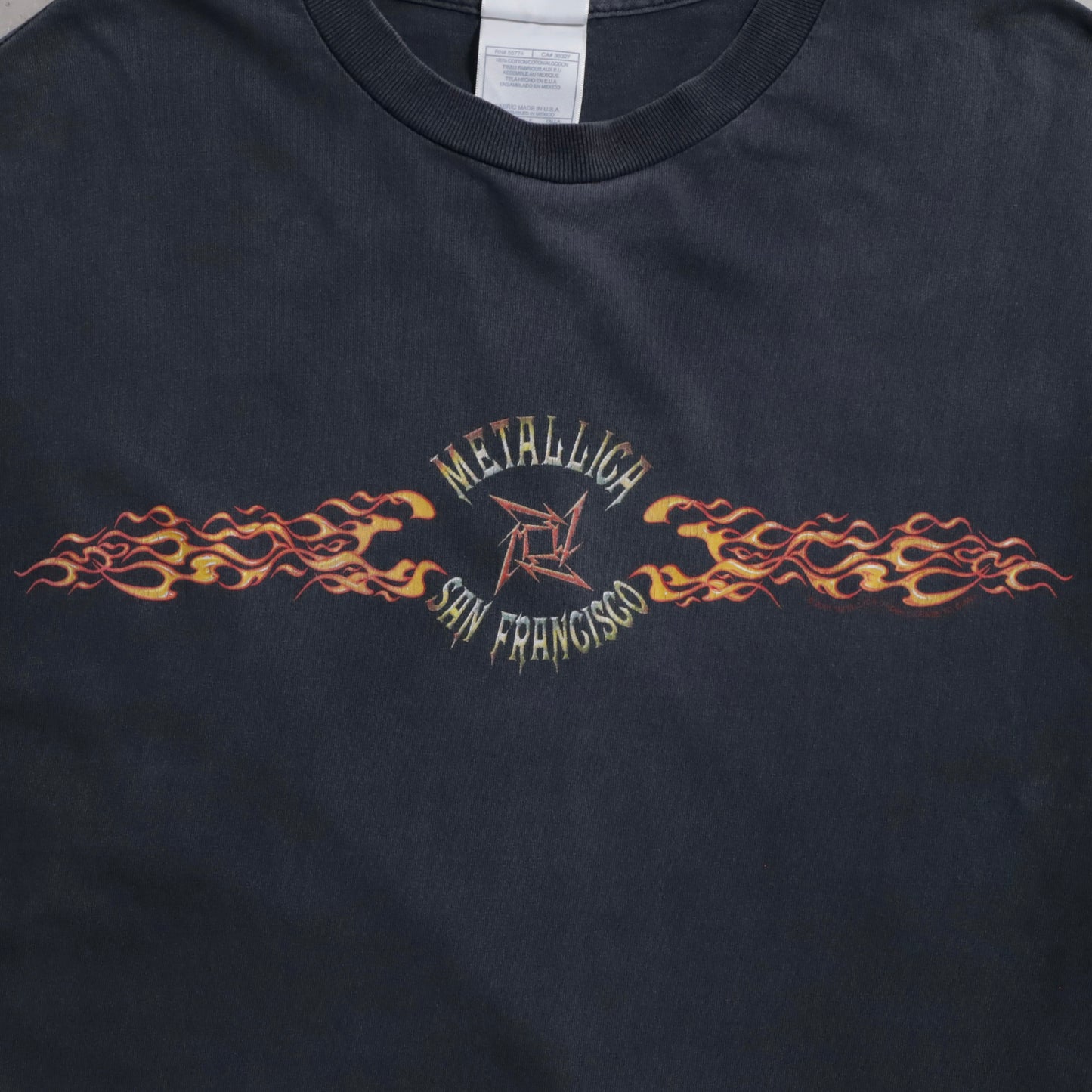 METALLICA "SAN FRANCISCO" MUSIC L/S T-SHIRT (FLAME PATTERN/XLARGE/GOOD CONDITION)