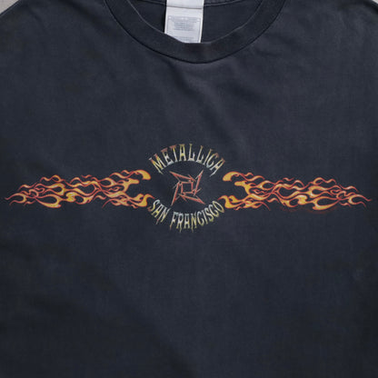 METALLICA "SAN FRANCISCO" MUSIC L/S T-SHIRT (FLAME PATTERN/XLARGE/GOOD CONDITION)