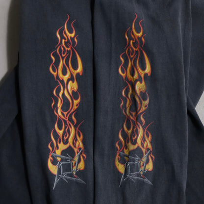 METALLICA "SAN FRANCISCO" MUSIC L/S T-SHIRT (FLAME PATTERN/XLARGE/GOOD CONDITION)