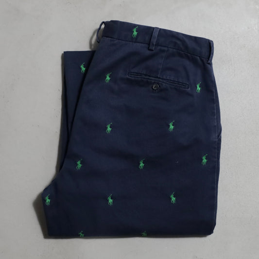POLO BY RALPH LAUREN PONY EMBROIDERY CHINO TROUSERS (W38L30/GOOD CONDITION)