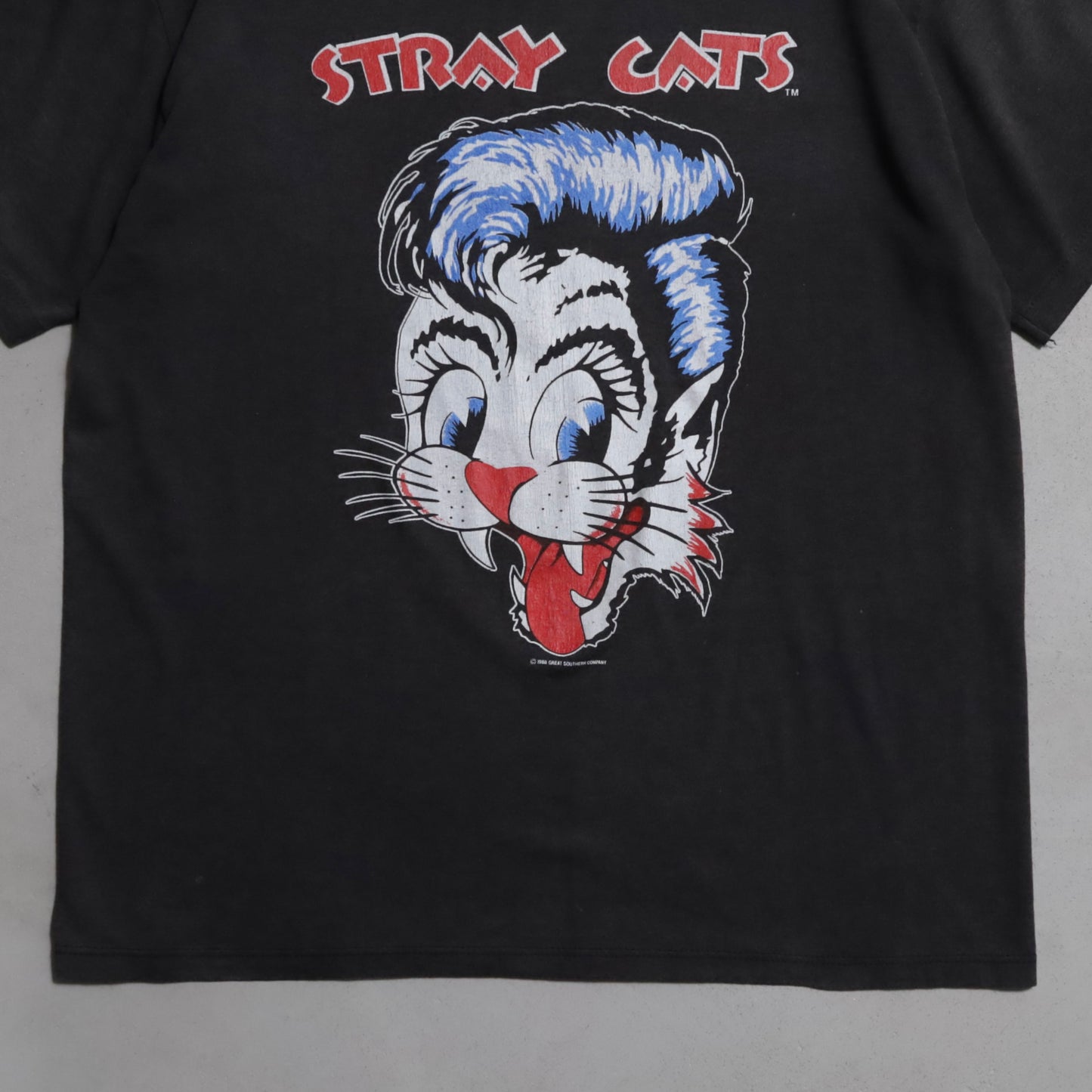 STRAY CATS "BLAST OFF TOUR"  MUSIC T-SHIRT (XLARGE/GOOD CONDITION)