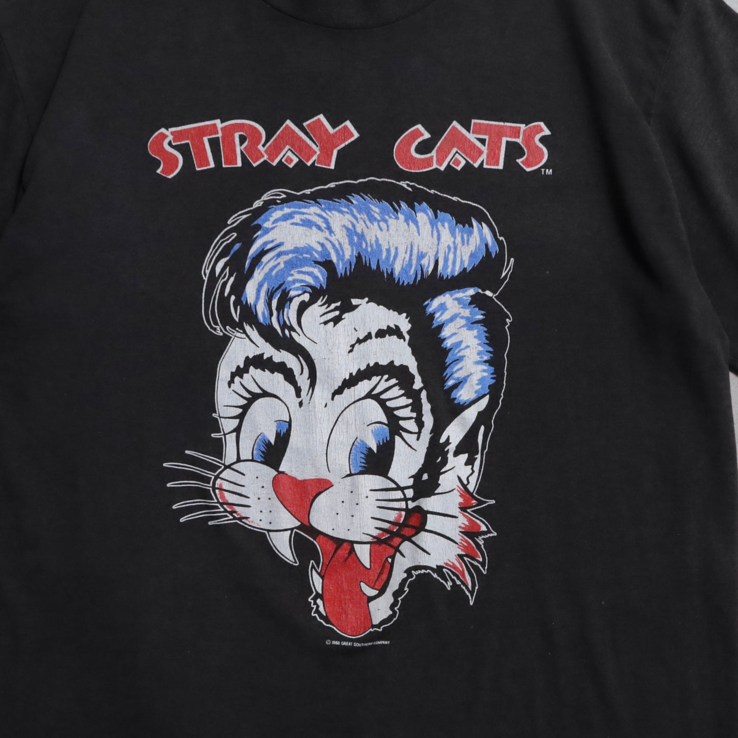 STRAY CATS "BLAST OFF TOUR"  MUSIC T-SHIRT (XLARGE/GOOD CONDITION)