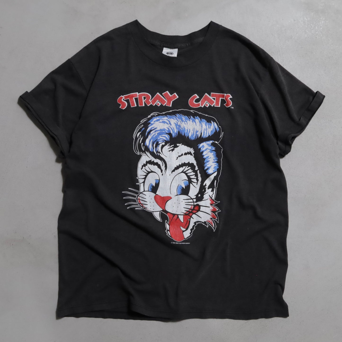 STRAY CATS "BLAST OFF TOUR"  MUSIC T-SHIRT (XLARGE/GOOD CONDITION)