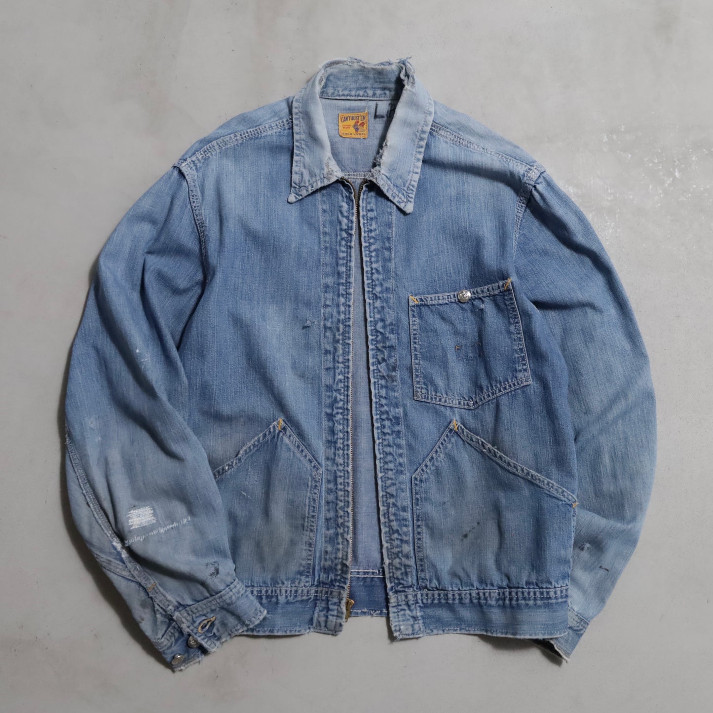 CAN'T BUST'EM DENIM JACKET (RARE PIECE/91-B TYPE/GOOD REPAIR)