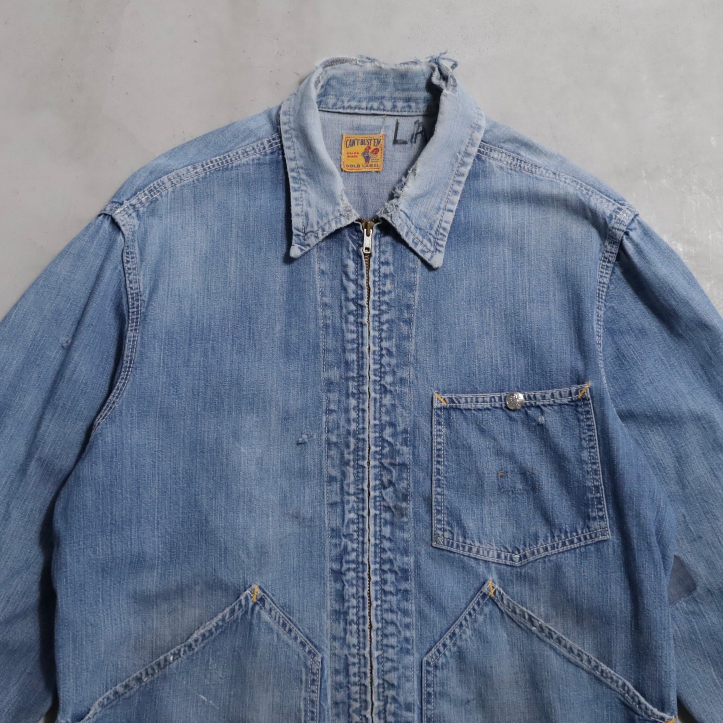 CAN'T BUST'EM DENIM JACKET (RARE PIECE/91-B TYPE/GOOD REPAIR)