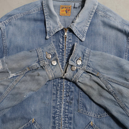 CAN'T BUST'EM DENIM JACKET (RARE PIECE/91-B TYPE/GOOD REPAIR)