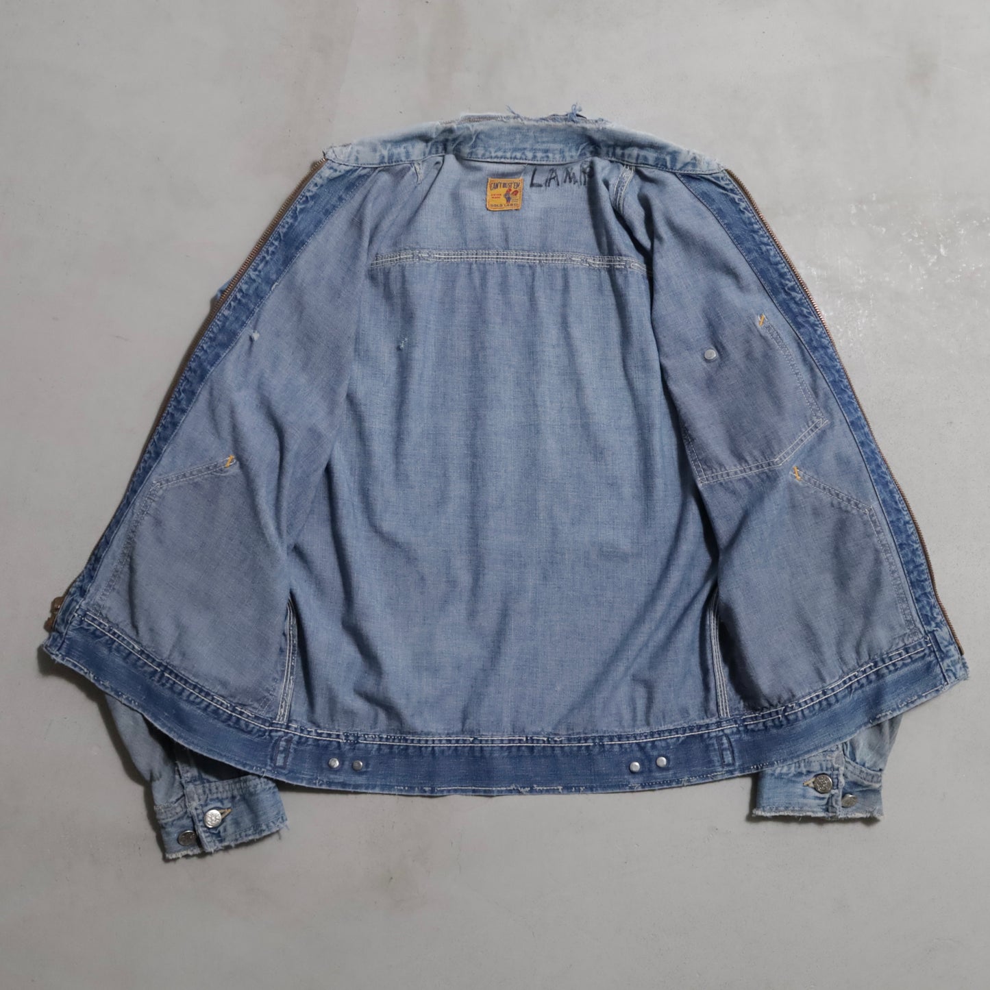 CAN'T BUST'EM DENIM JACKET (RARE PIECE/91-B TYPE/GOOD REPAIR)