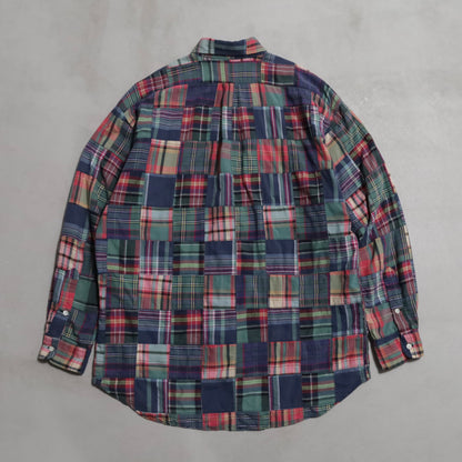 RALPH LAUREN INDIA MADRAS PATCHWORK B.D. SHIRT (LARGE/GOOD CONDITION)