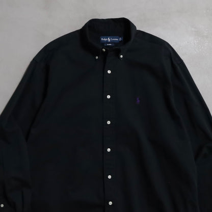 RALPH LAUREN BLACK B.D. SHIRT (LARGE/GOOD CONDITION)