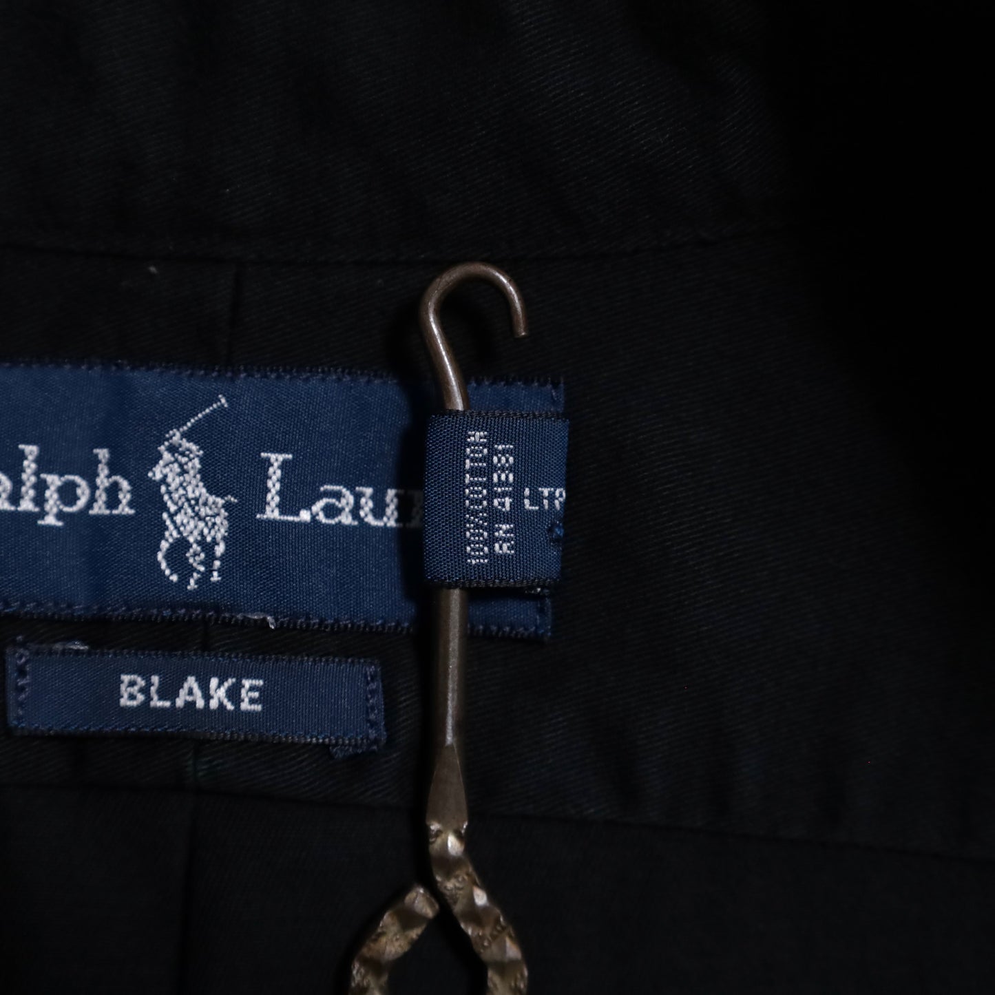 RALPH LAUREN BLACK B.D. SHIRT (LARGE/GOOD CONDITION)