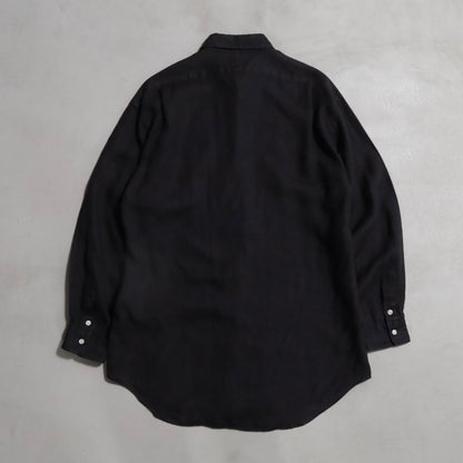 POLO BY RALPH LAUREN BLACK LINEN SHIRT (LARGE/LOWELL SPORT/GOOD CONDITION)