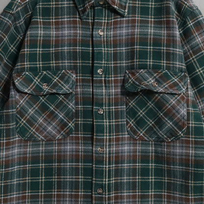 FIVEBROTHER PLAID HEAVY FLANNEL SHIRT (LARGE/GOOD CONDITION)