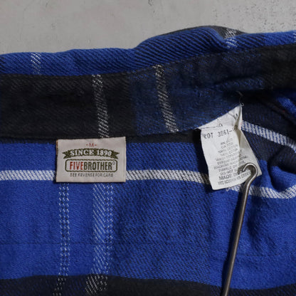 FIVEBROTHER PLAID HEAVY FLANNEL SHIRT (MEDIUM/GOOD CONDITION)