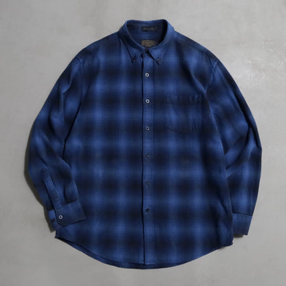 PENDLETON SHADOW PLAID FLANNEL B.D. SHIRT (LARGE/GOOD CONDITION)