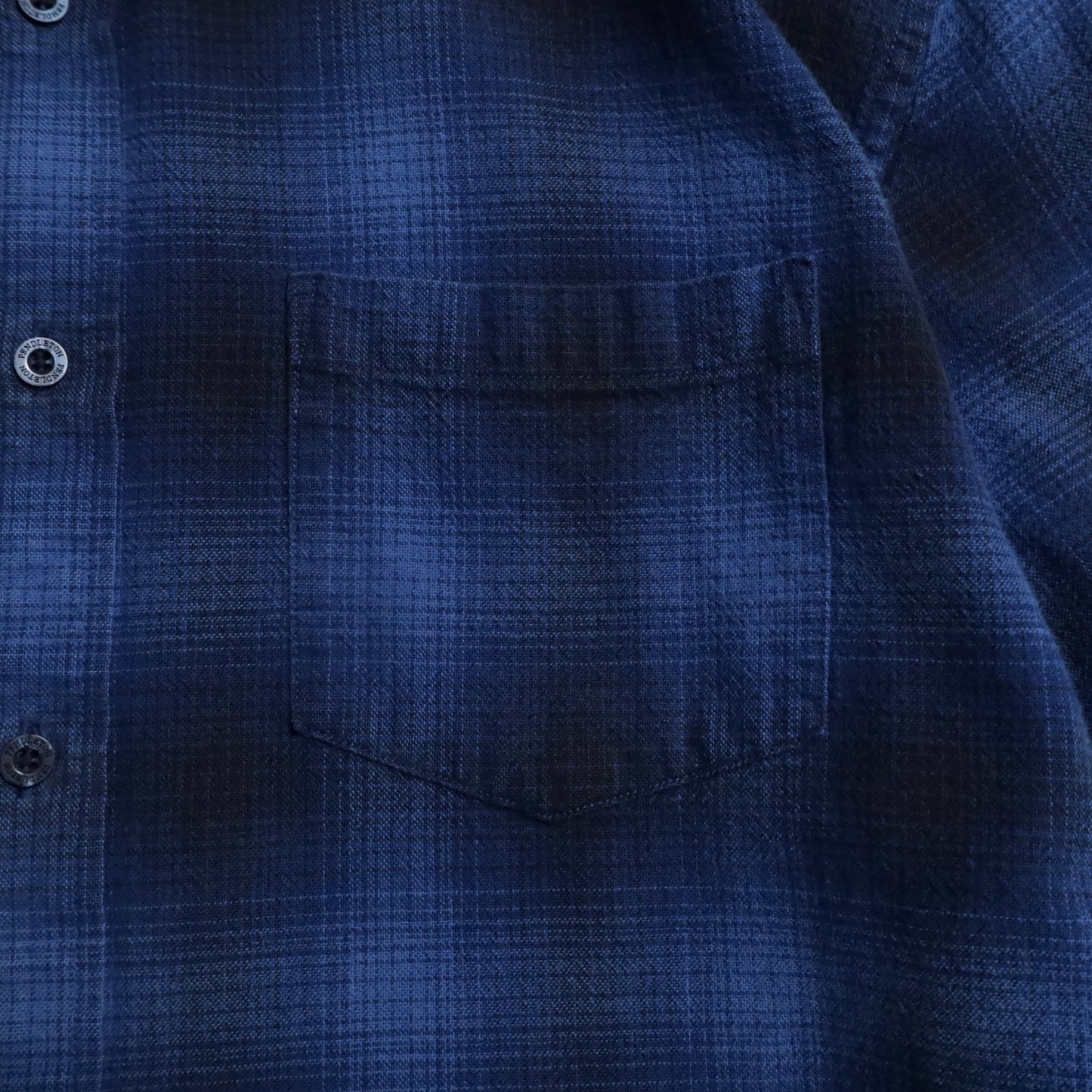 PENDLETON SHADOW PLAID FLANNEL B.D. SHIRT (LARGE/GOOD CONDITION)