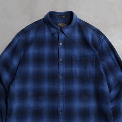 PENDLETON SHADOW PLAID FLANNEL B.D. SHIRT (LARGE/GOOD CONDITION)