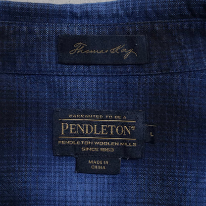 PENDLETON SHADOW PLAID FLANNEL B.D. SHIRT (LARGE/GOOD CONDITION)
