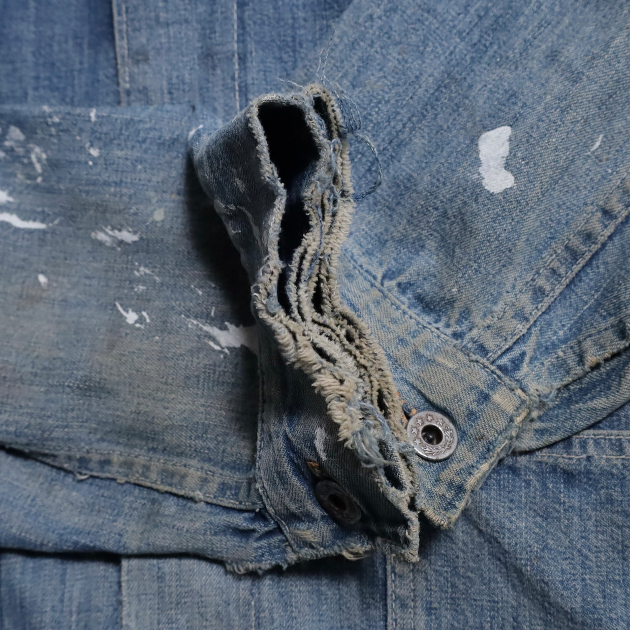 WW2 STANDARD OVERALL DENIM COVERALL (BIG SIZE/4-POCKET/GOOD USED CONDITION)