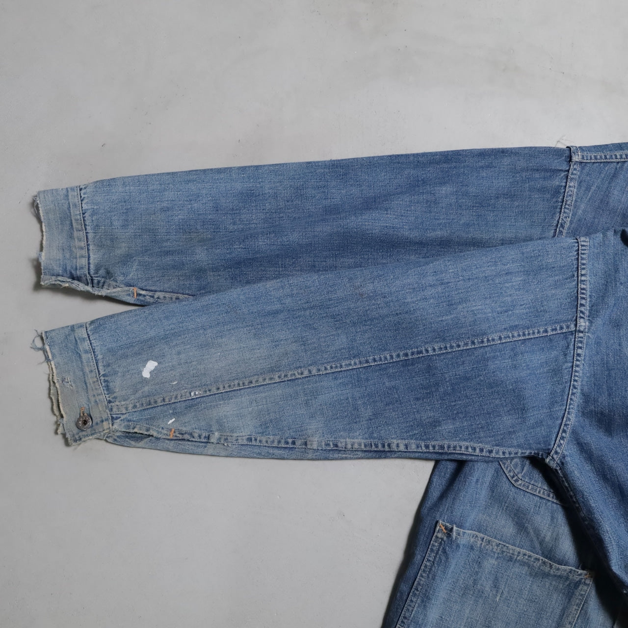 WW2 STANDARD OVERALL DENIM COVERALL (BIG SIZE/4-POCKET/GOOD USED CONDITION)