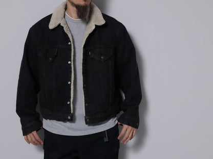 LEVI'S 70608-0259 BLACK DENIM BOA RANCH JACKET (SIZE 46R/GOOD CONDITION)