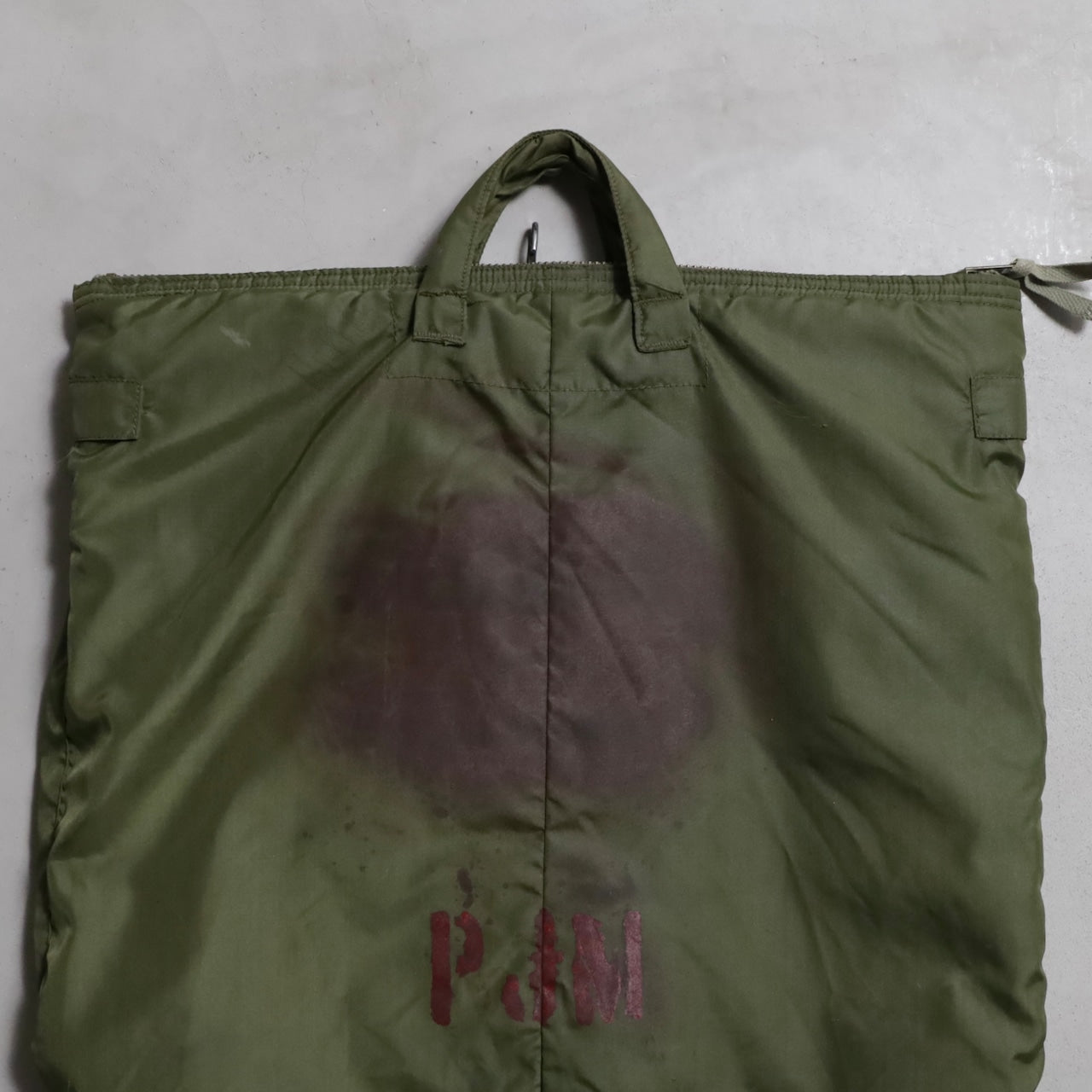 U.S.MILITARY HELMET BAG (WITH PATCH&STENCIL/GOOD CONDITION)
