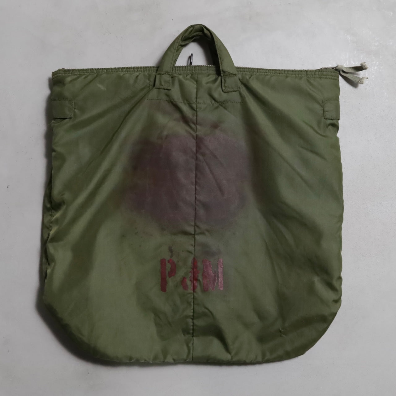 U.S.MILITARY HELMET BAG (WITH PATCH&STENCIL/GOOD CONDITION)