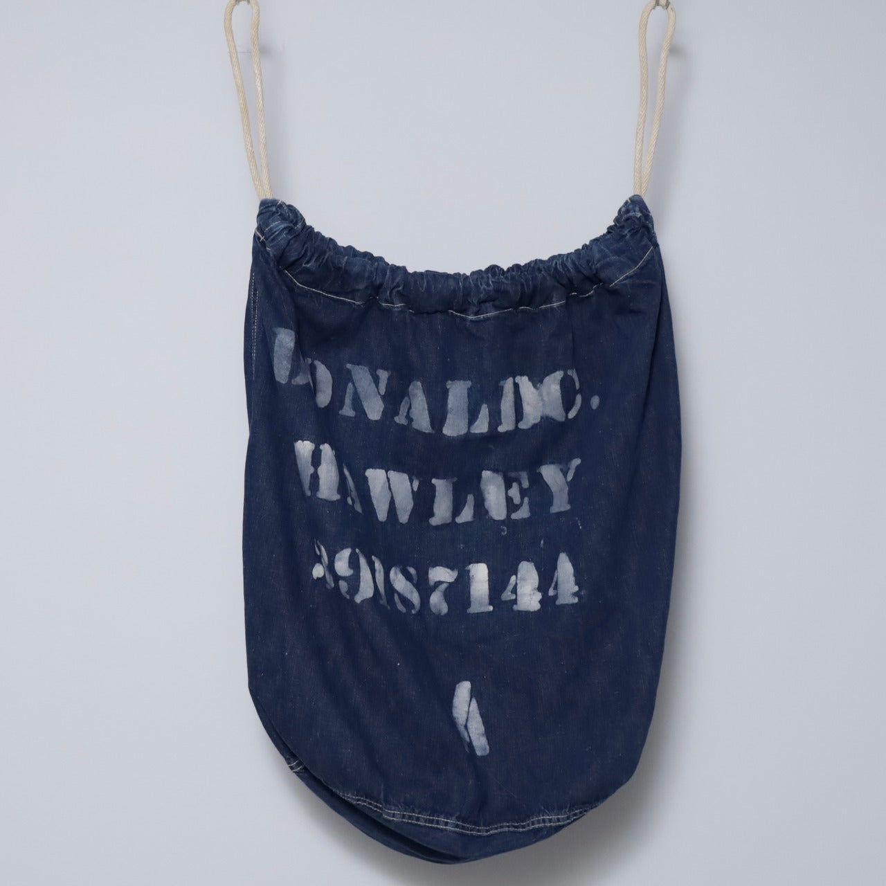 AROUNDWWII U.S.MILITARY DENIM BARRACK BAG WITH STENCIL (GOOD CONDITION)
