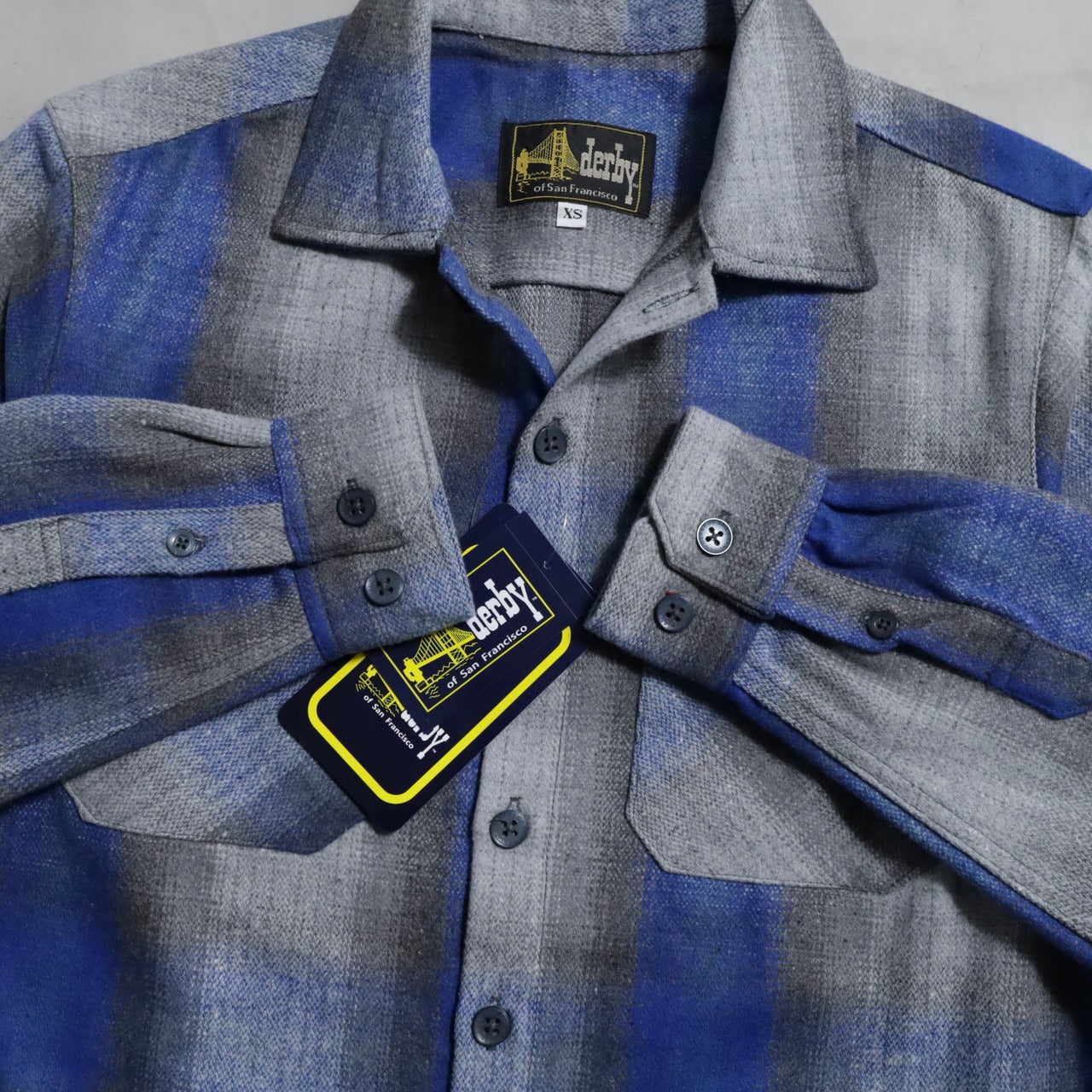 DEAD STOCK DERBY OF SAN FRANCISCO BLUE FLANNEL SHIRT (XSMALL)