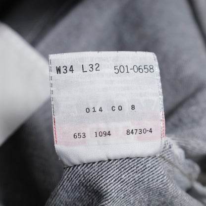 LEVI'S 501-0658 BLACK DENIM PANTS (W34L32/GOOD CONDITION)