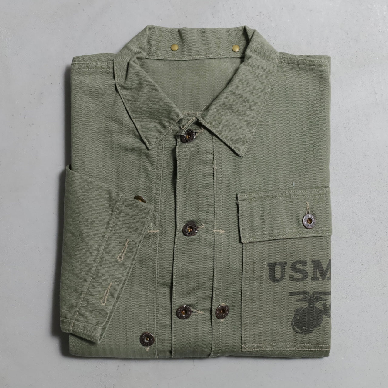WWII USMC P-44 HBT UTILITY JACKET (TWO-TONE/VERY GOOD CONDITION)