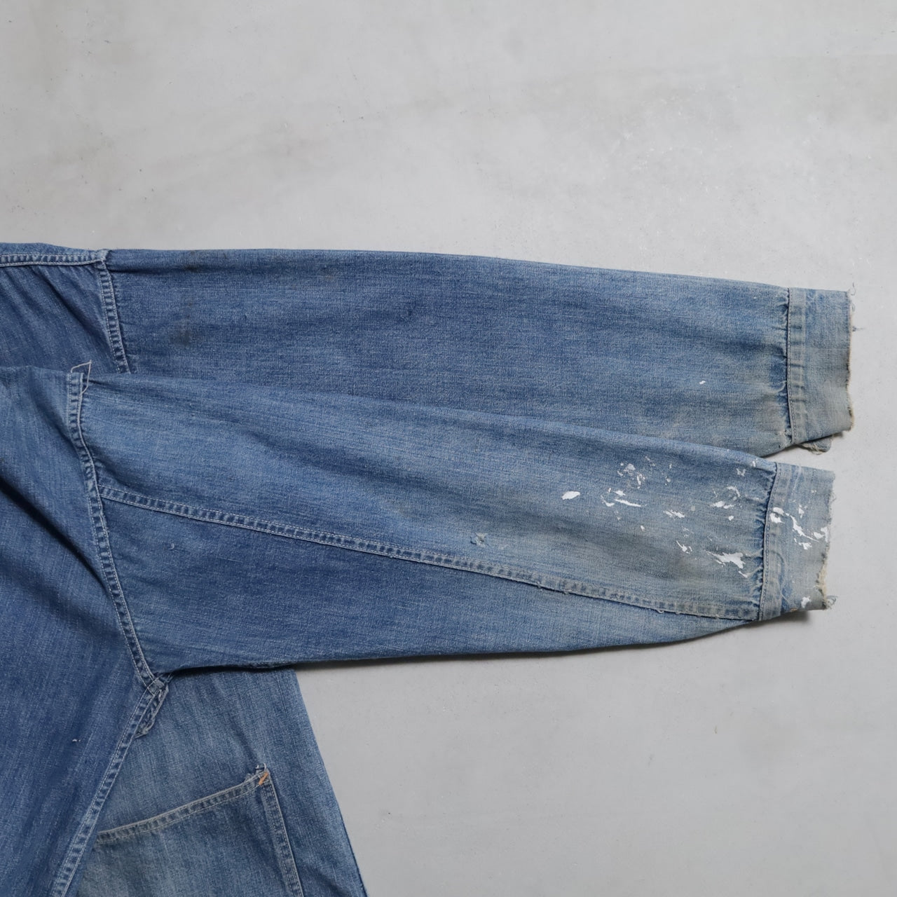 WW2 STANDARD OVERALL DENIM COVERALL (BIG SIZE/4-POCKET/GOOD USED CONDITION)