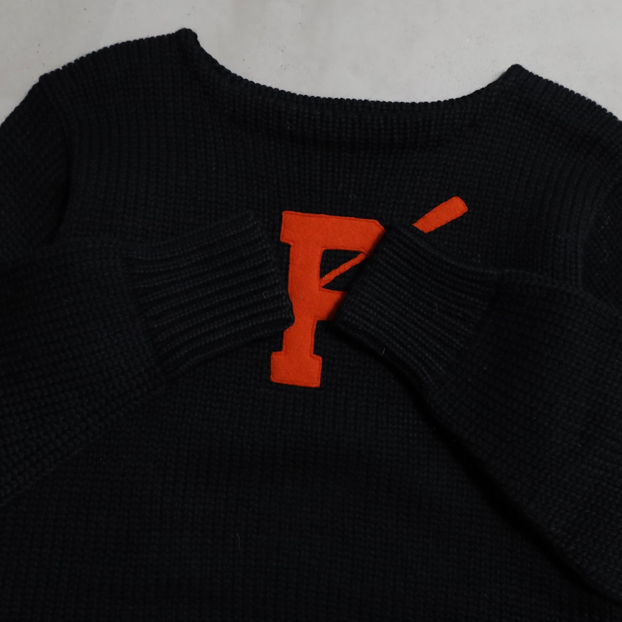 PRINCETON UNIVERSITY BLACK WOOL SWEATER (BOAT NECK/GOOD CONDITION)